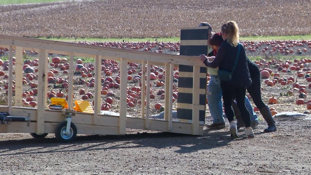 Farmington farm installs ramp to make hayride accessible to people who use wheelchairs — WCCO — Gopher, Lafayette Sports news