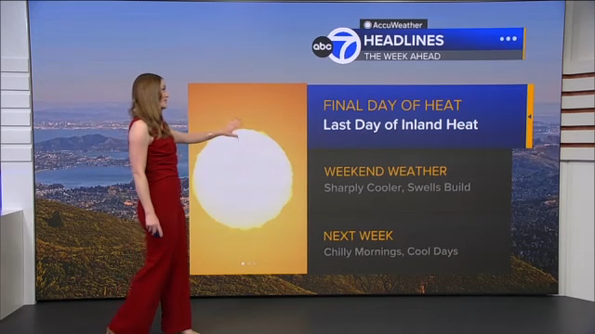 AccuWeather Forecast: Heat Advisory expires tonight; temps cool down into weekend
       — ABC 7 Bay Area, Lafayette Community news