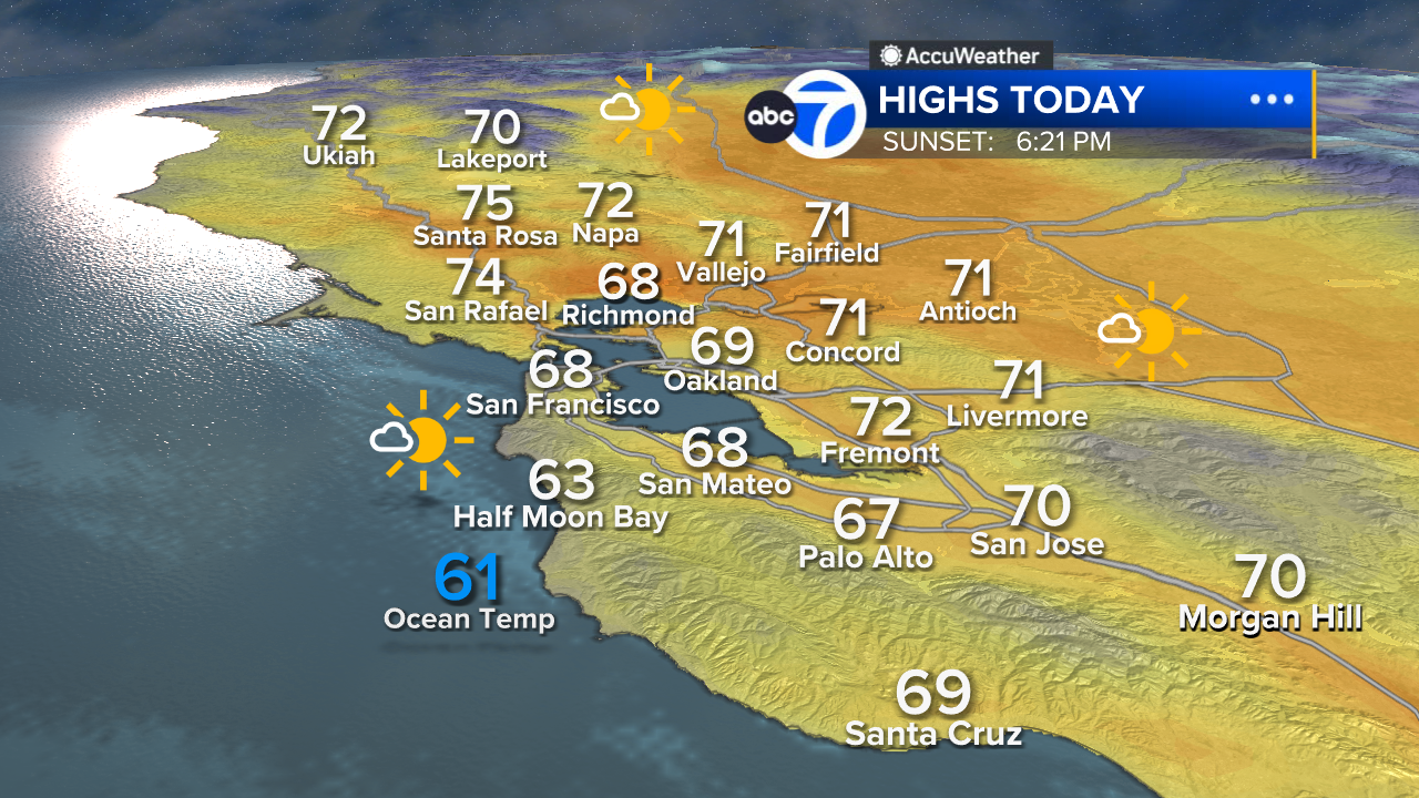 AccuWeather Forecast: Dry today with afternoon sunshine, warm weekend ahead
       — ABC 7 Bay Area, Lafayette Community news