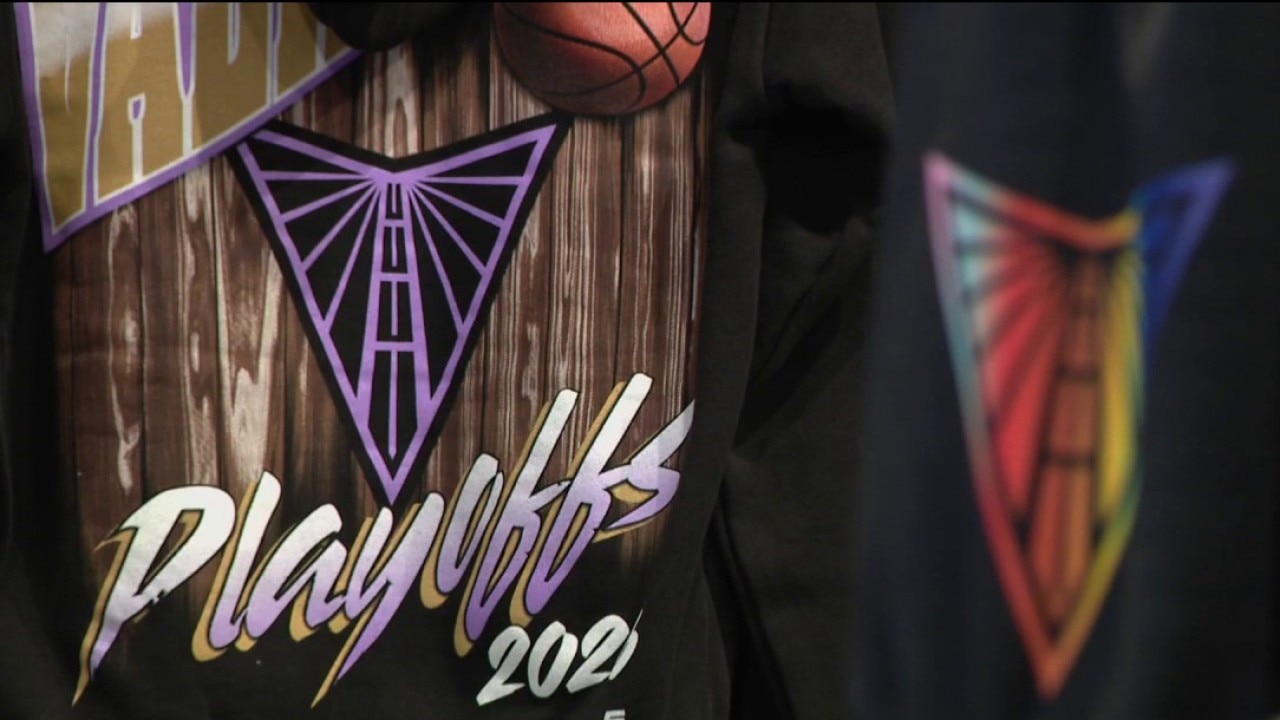 Golden State Valkyries team celebrating a victory in the WNBA Finals